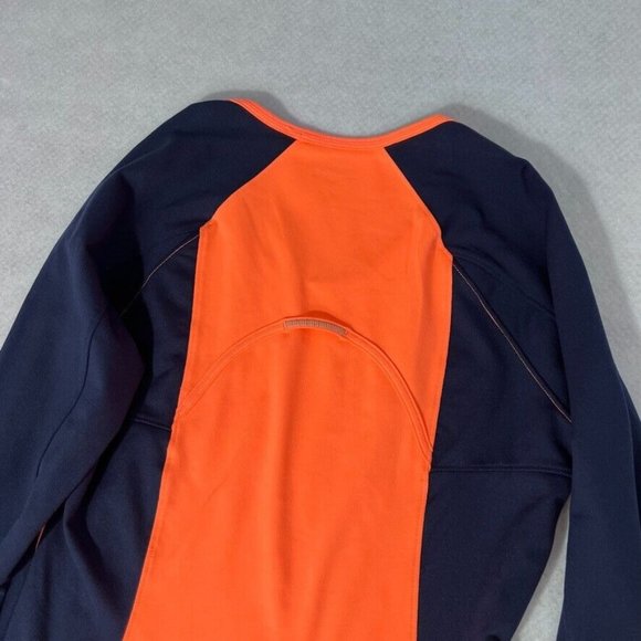 Athleta Running Wild Mix Crew Neck Shirt Small S Orange Blue Long Sleeve - Picture 11 of 12